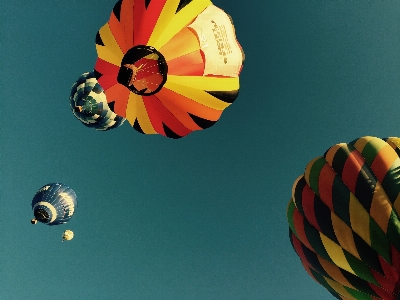 空 花 バルーン 熱気球 写真