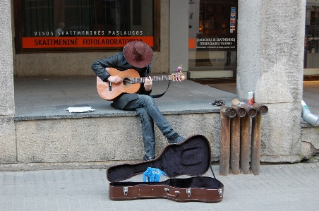 Man outdoor music road Photo