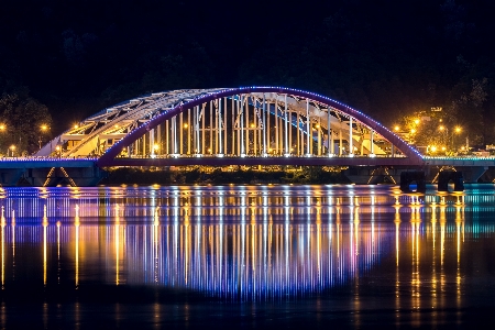 Foto Lanskap lampu arsitektur menjembatani