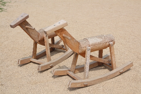 Wood play chair horse Photo