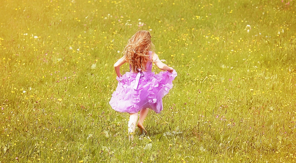 Nature grass plant girl