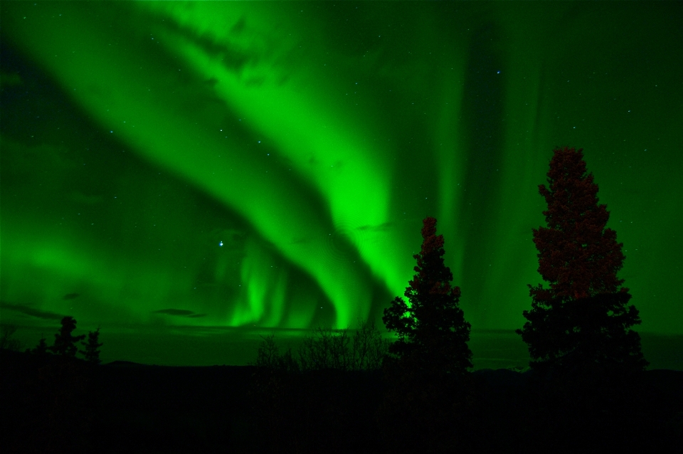 Atmosphere green aurora borealis