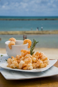 Foto Playa plato comida alimento