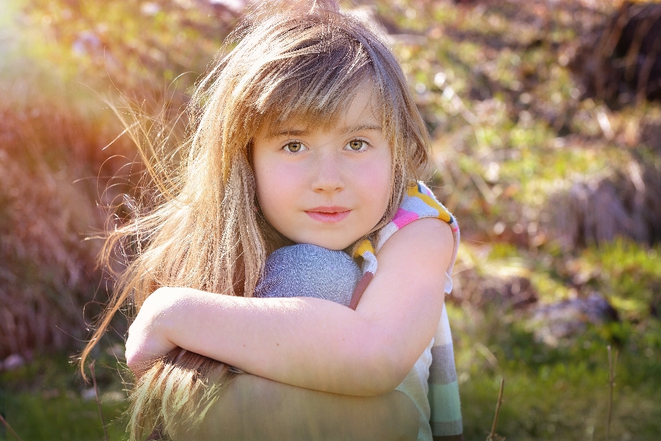 Natura erba persona ragazza