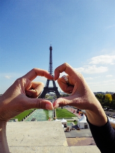 Foto Mano astratto torre eiffel parigi