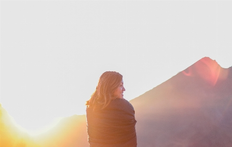 Hand person mountain girl Photo