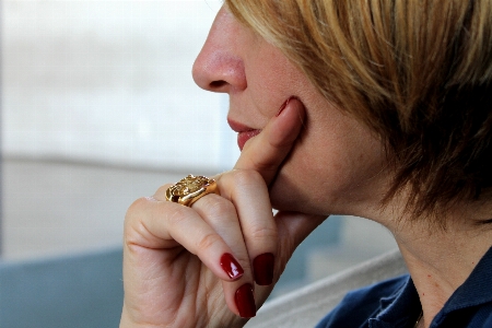 Hand person ring thinking Photo