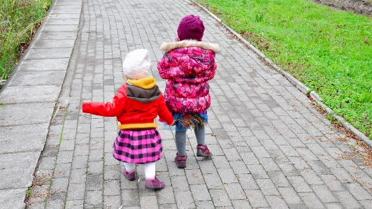 Girl road cute red Photo