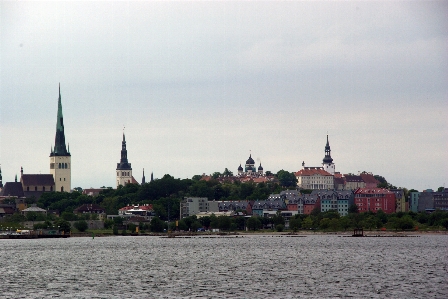 Sea skyline town city Photo