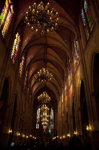 Nacht glas gebäude kirche Foto