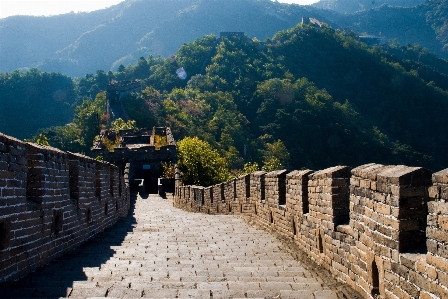 Landscape mountain town wall Photo