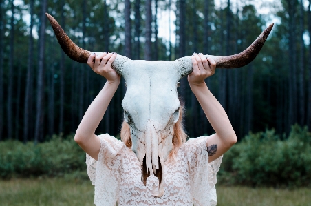 Forest girl woman white Photo