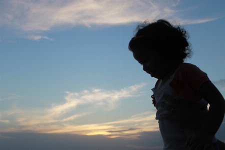 Hand sea horizon silhouette Photo