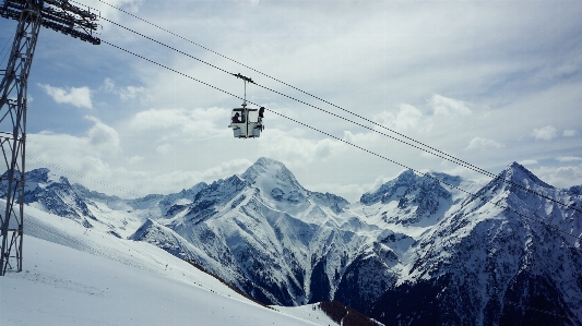 Mountain snow winter sky Photo