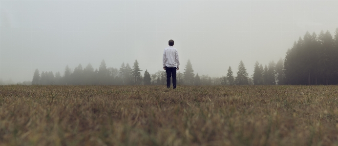 Man nature grass horizon Photo