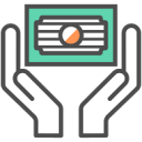 Hands with money Icon