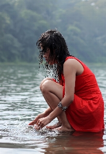 Sea water person girl Photo