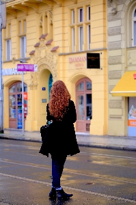 Woman road street waiting Photo