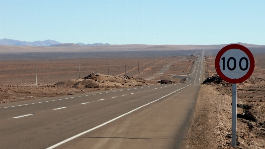 Landscape mountain road desert Photo