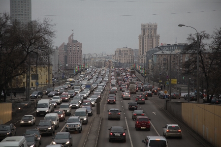 Winter road skyline traffic Photo