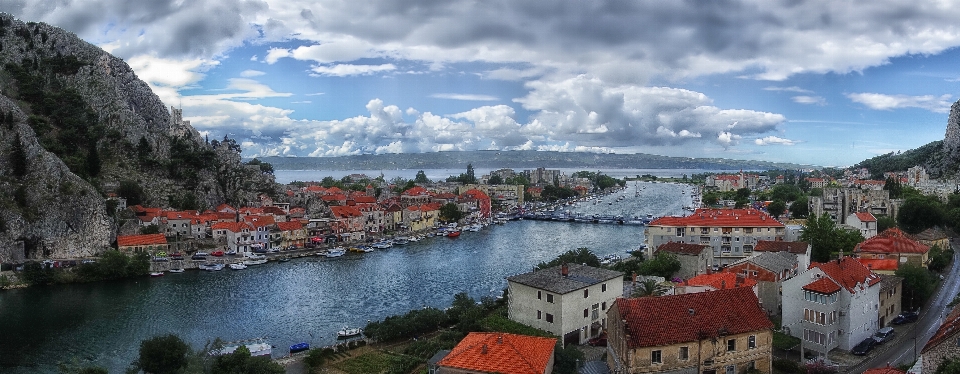 Sea coast mountain town