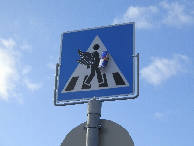 Advertising sign signal blue Photo