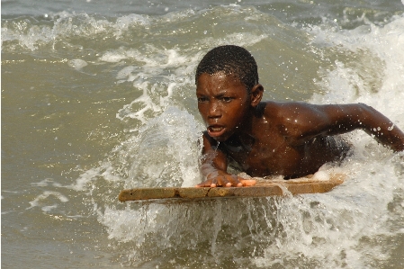 Sea water wave boy Photo