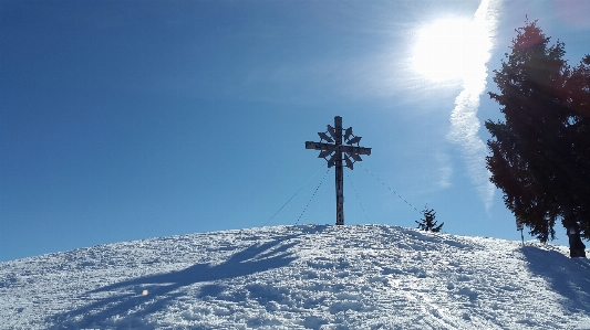 Mountain snow winter sky Photo