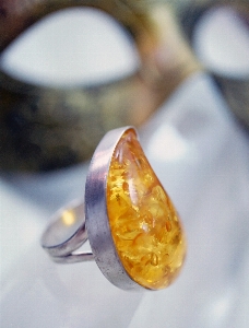 Ring stone natural yellow Photo