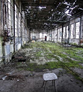 Building hall factory decay Photo