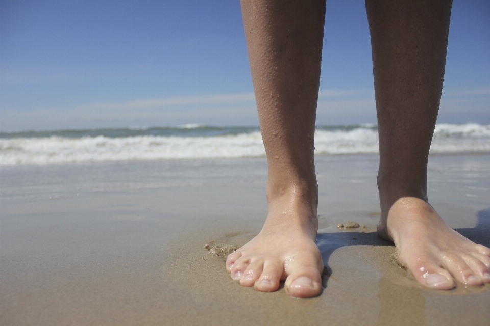 Tangan pantai laut pasir