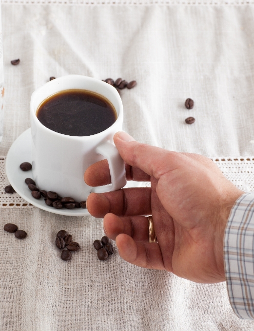 Hand kaffee tasse essen