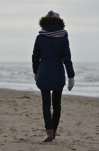 Sand winter people girl Photo