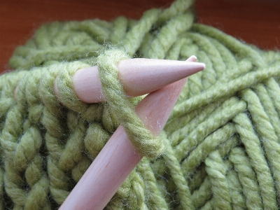 Pattern green knit wool Photo