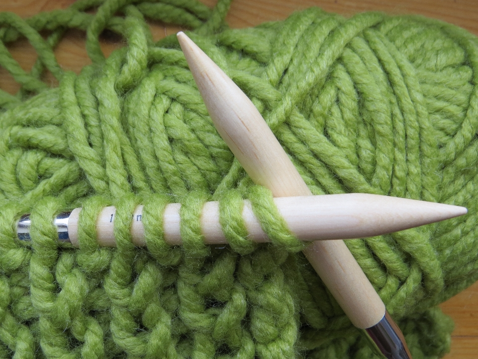 Pattern green knit wool