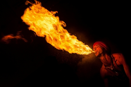 Photo Nuit artiste flamme feu