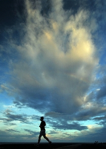 Sea horizon silhouette light Photo