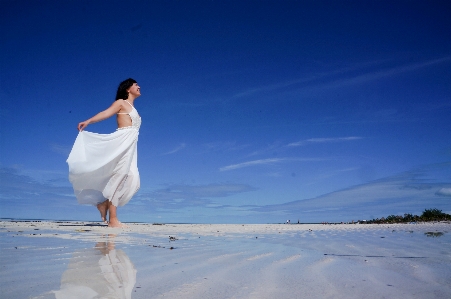 Beach sea sky girl Photo