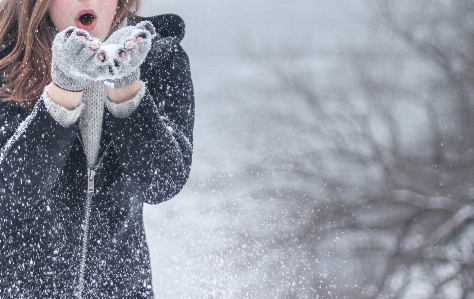 Snow cold winter girl Photo