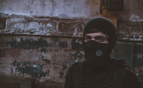 Man portrait darkness mask Photo