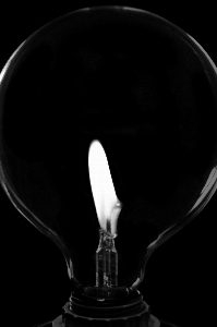 Light black and white glass bulb Photo