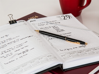 Desk notebook writing pen Photo