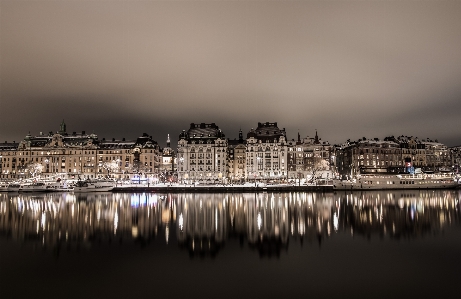 Water horizon skyline night Photo