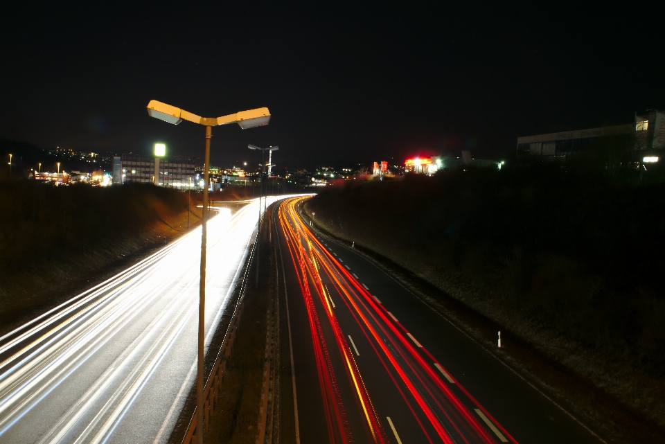 Light road night highway