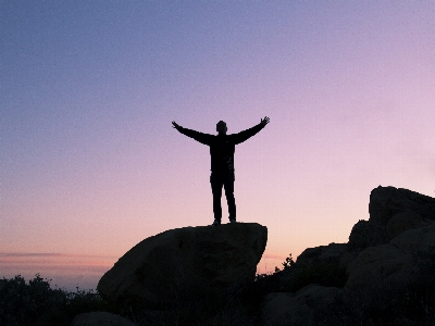 Man sea rock horizon Photo