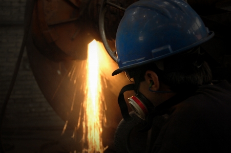 Fire darkness helmet welder Photo