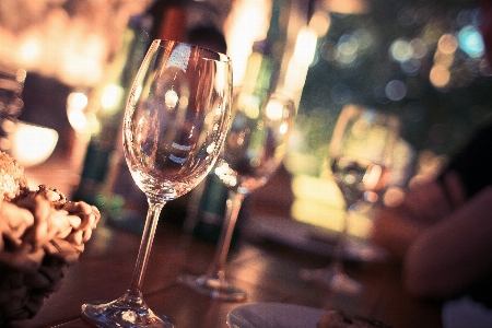 Table bokeh blur wine Photo