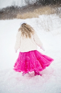 Snow winter girl child Photo