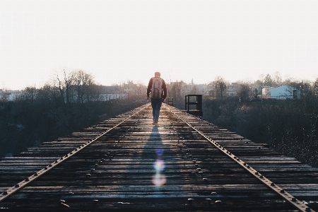 Man walking person winter Photo