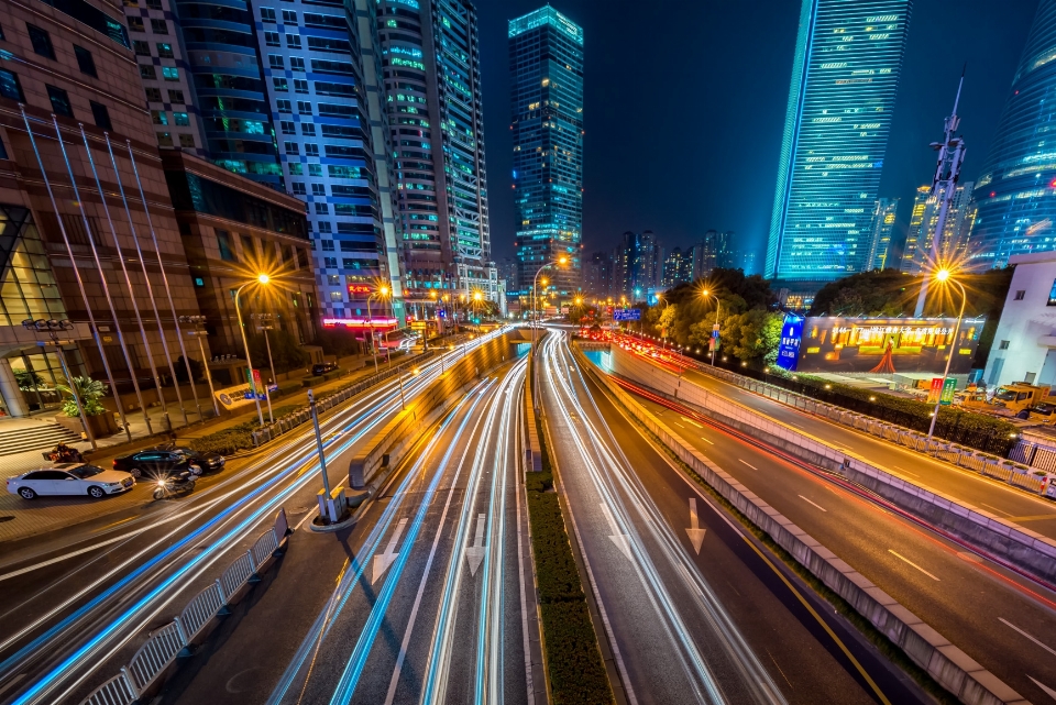 Light road skyline traffic